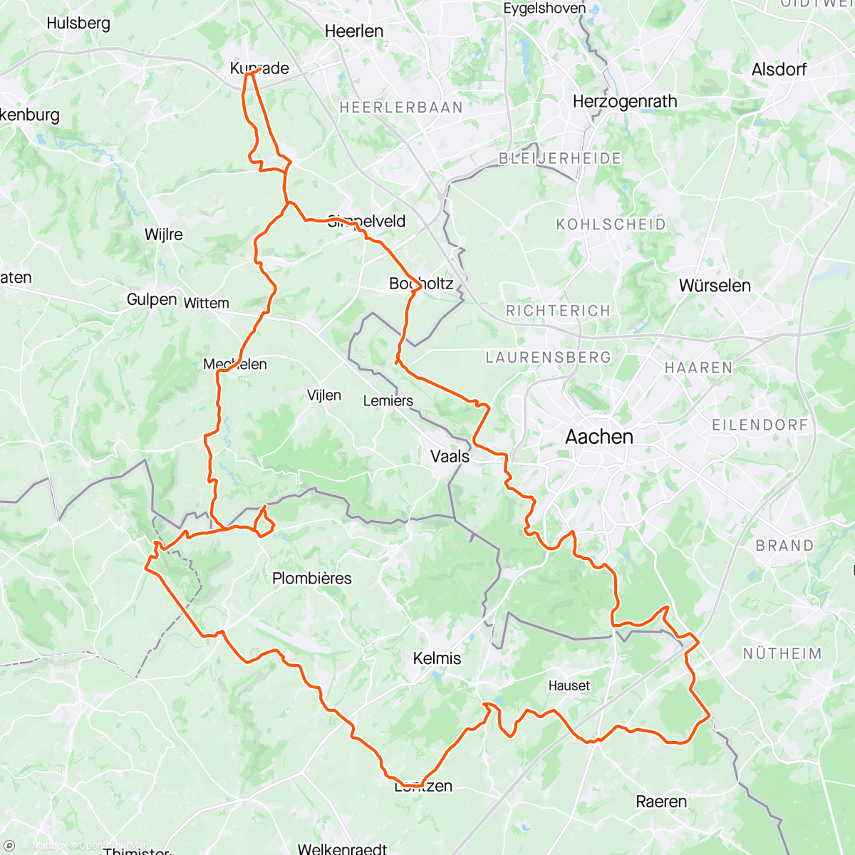 Map of the activity, Voerendaal Duitsland België en terug