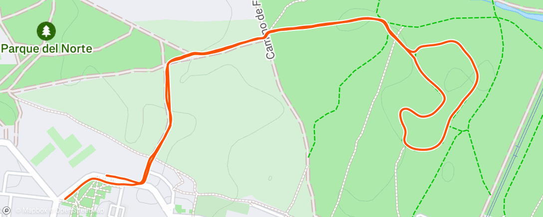Map of the activity, Carrera de noche