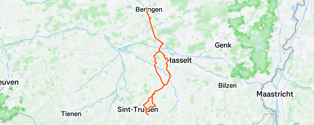 Map of the activity, Namiddagrit Beringen