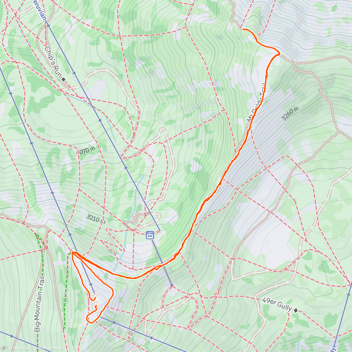 Map of the activity, Baldy w/ the fam