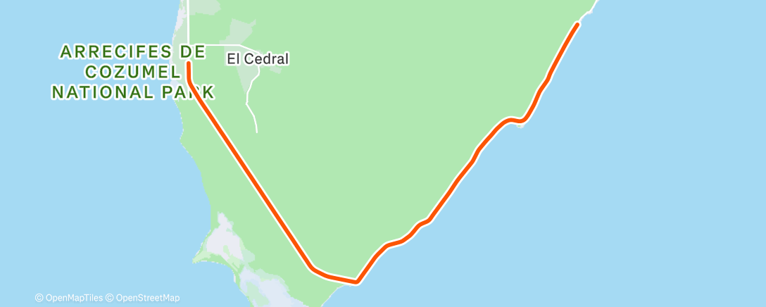 Map of the activity, ROUVY - GFNY Cozumel 30km