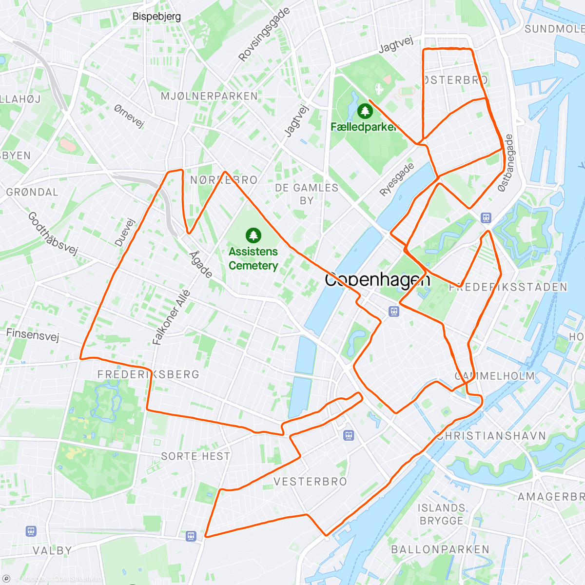 Mapa de la actividad, Copenhagen Marathon 🇩🇰