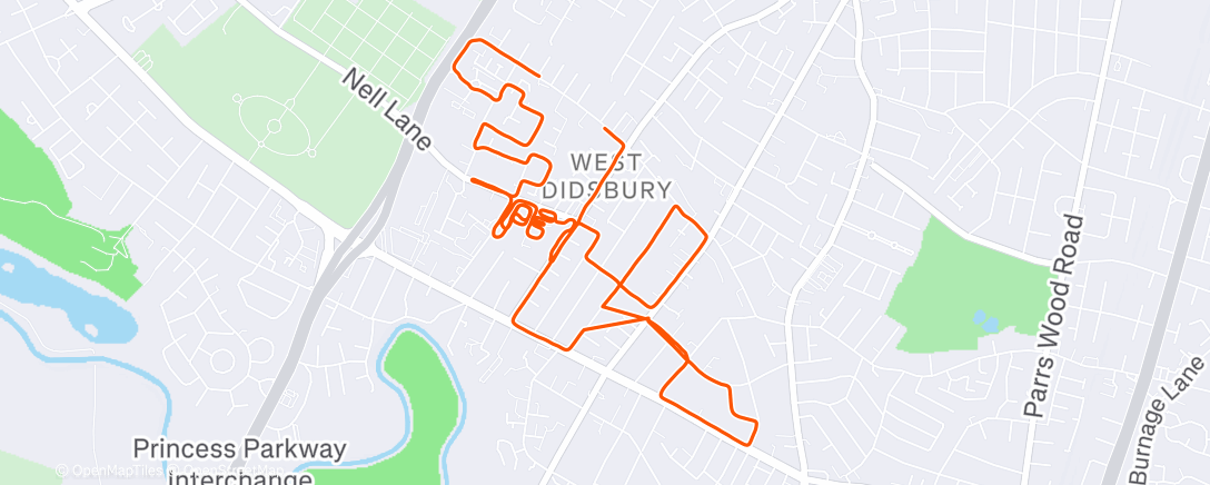 Map of the activity, Afternoon Run