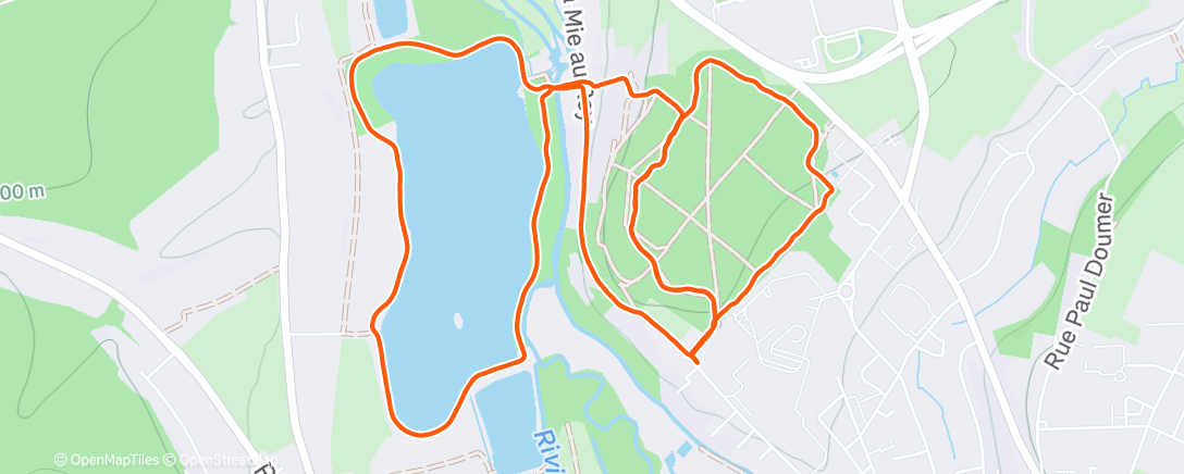 Map of the activity, Course à pied le matin