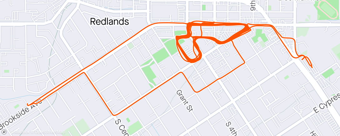 Map of the activity, Redlands Stage 4 - downtown criterium
