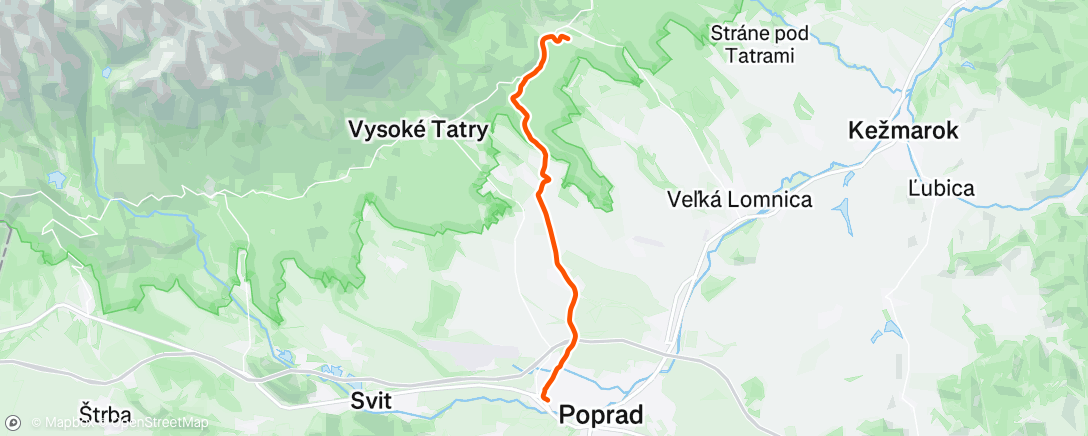 Map of the activity, Morning Mountain Bike Ride