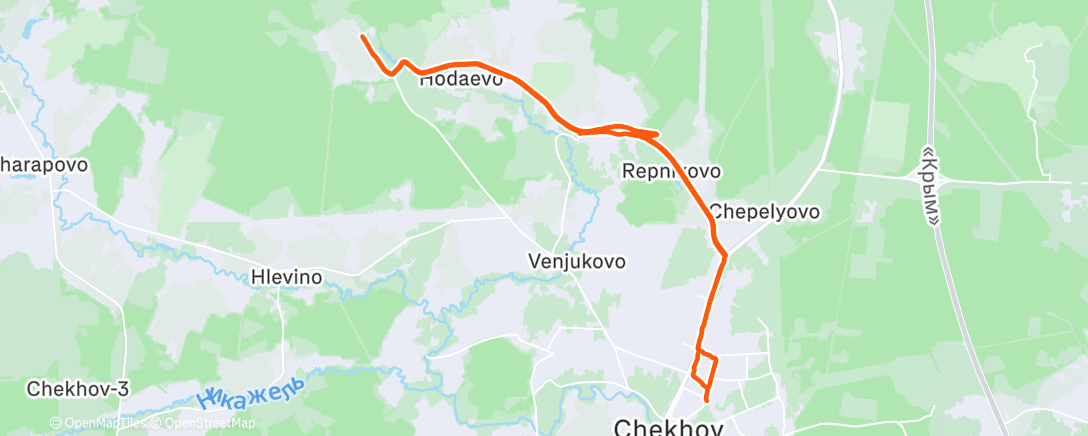 Map of the activity, Afternoon Run