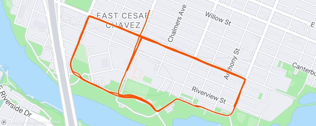 Map of the activity, Evening Run