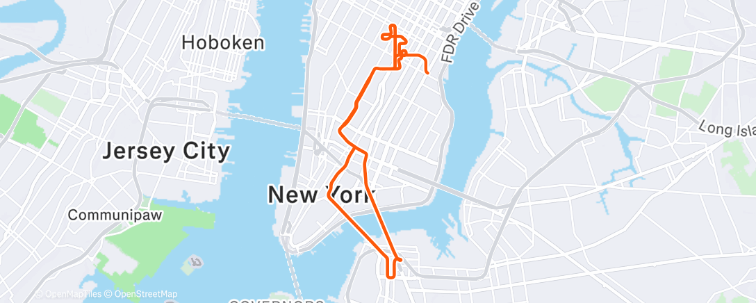 Карта физической активности (Zwift - Group Ride: DIRT Rolling Thunder (C) on Spinfinity Ultra in New York)