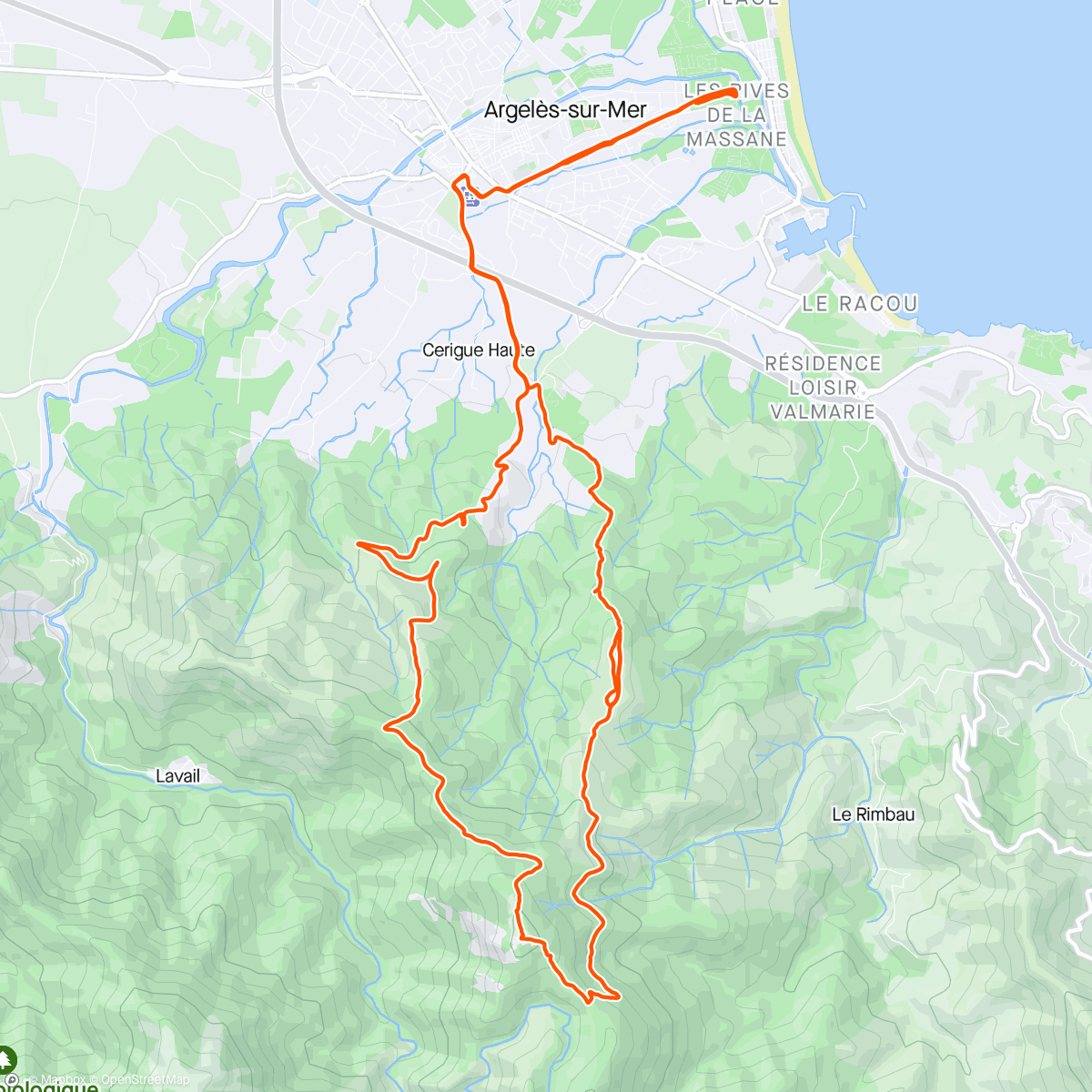 Map of the activity, Rando Tour de la Massane