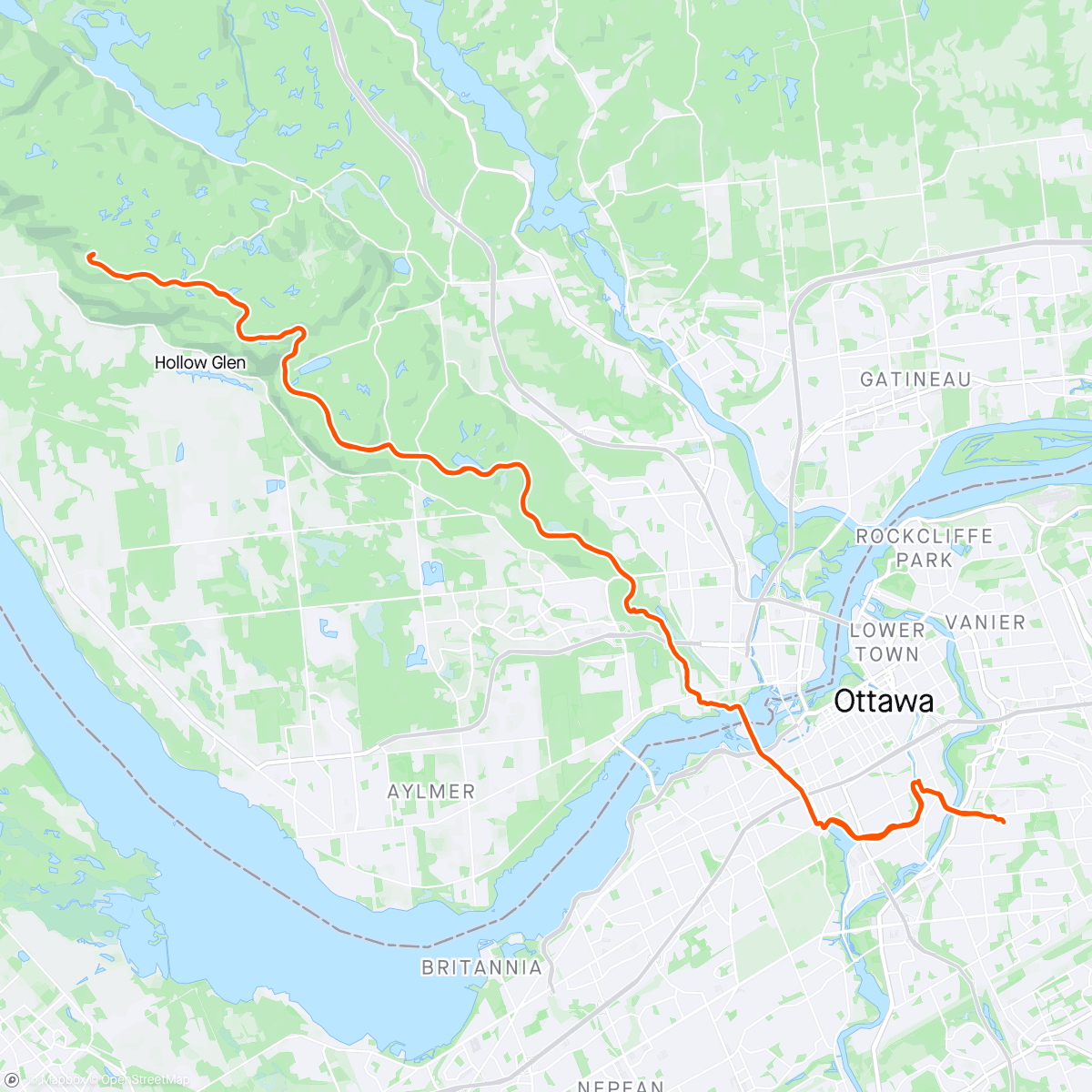 Map of the activity, Sunrise Climb to Champlain Lookout