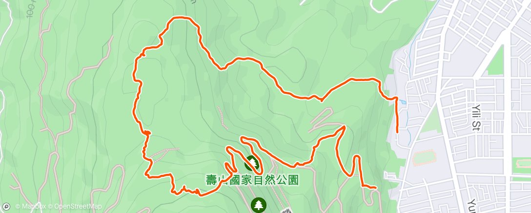 Mapa da atividade, Hiking during rainy season