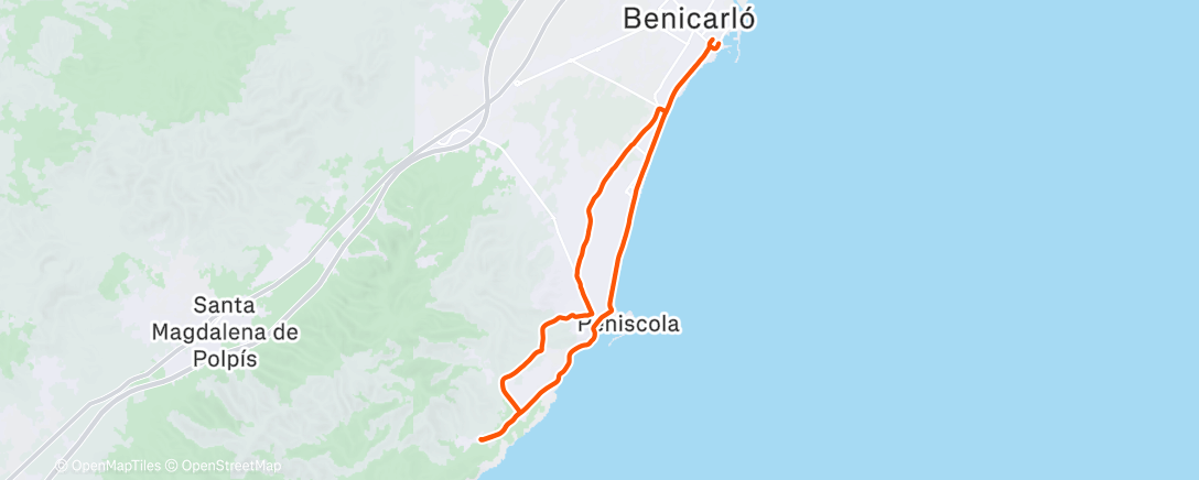 Map of the activity, Vuelta ciclística a la hora del almuerzo