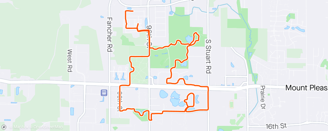 Map of the activity, Quick Monday evening, fat tire ride