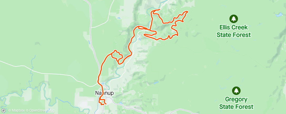 Map of the activity, Gravel ride in Nannup