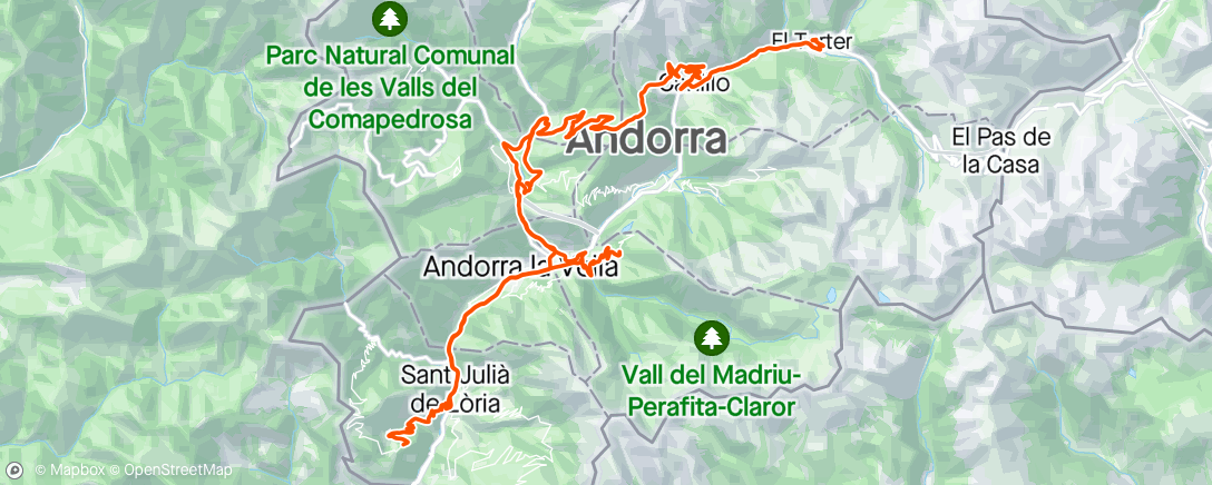 Map of the activity, 🇦🇩 Down the hill for some high intensity.