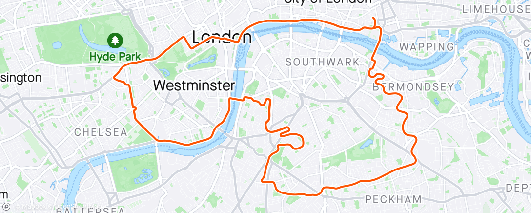 Mapa da atividade, Zwift - Group Ride: Ascenders Brunch Bunch Ride (D) on Greatest London Loop in London