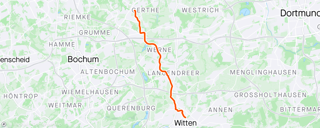 Kaart van de activiteit “Anfahrt zur RTF Bochum”