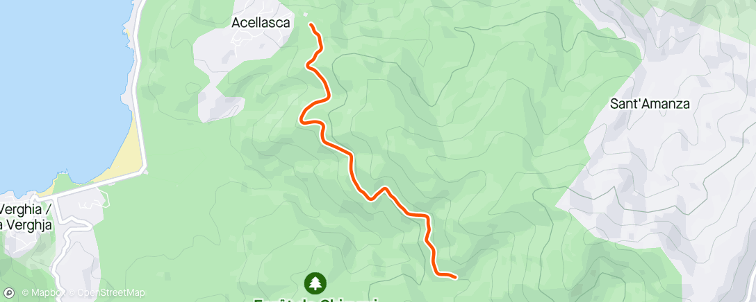 Mapa de la actividad, Kinomap - Corsica - Chjavari Forest