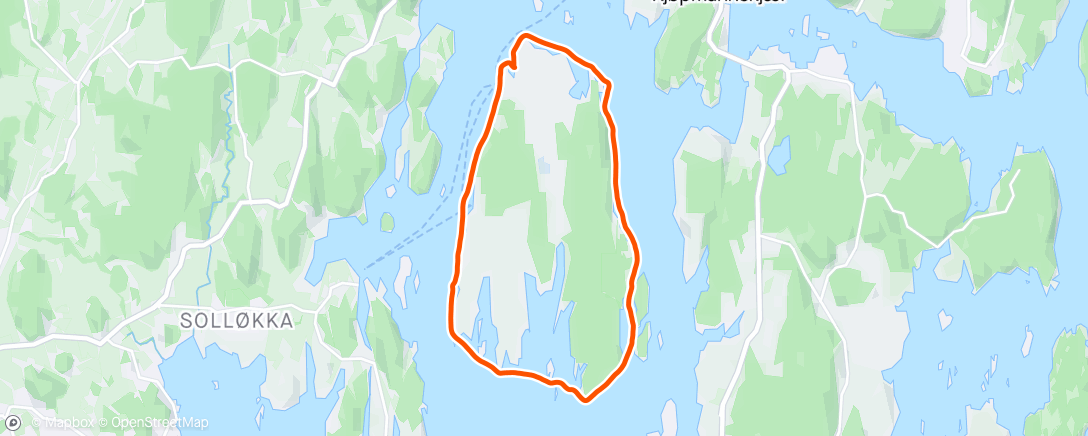 Map of the activity, Afternoon Kayaking / Veierland rundt ☀️