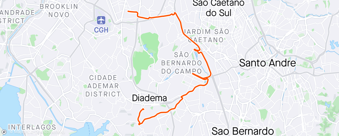 「Pedalada ao entardecer」活動的地圖