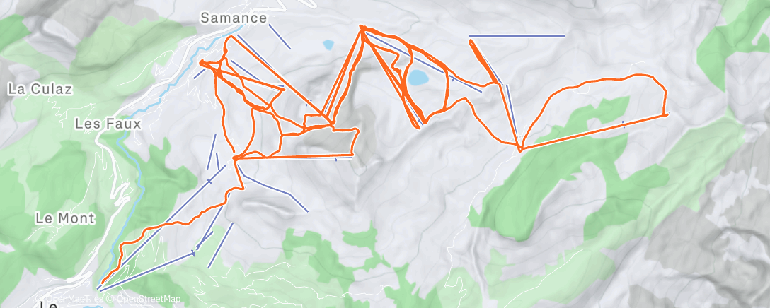 Map of the activity, Morning Alpine Ski