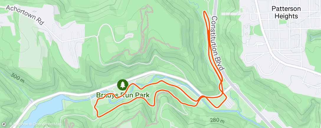 Map of the activity, Lunch Run