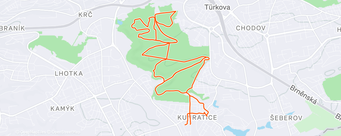 Map of the activity, Krčák cyklostandardka