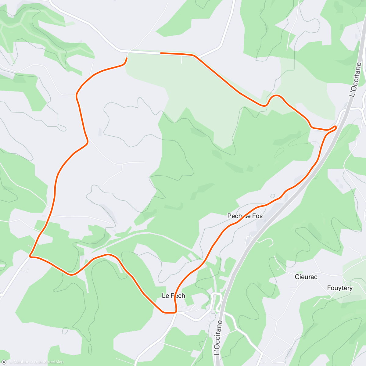 Map of the activity, Retrouvaille du route  depuis la raf 😃