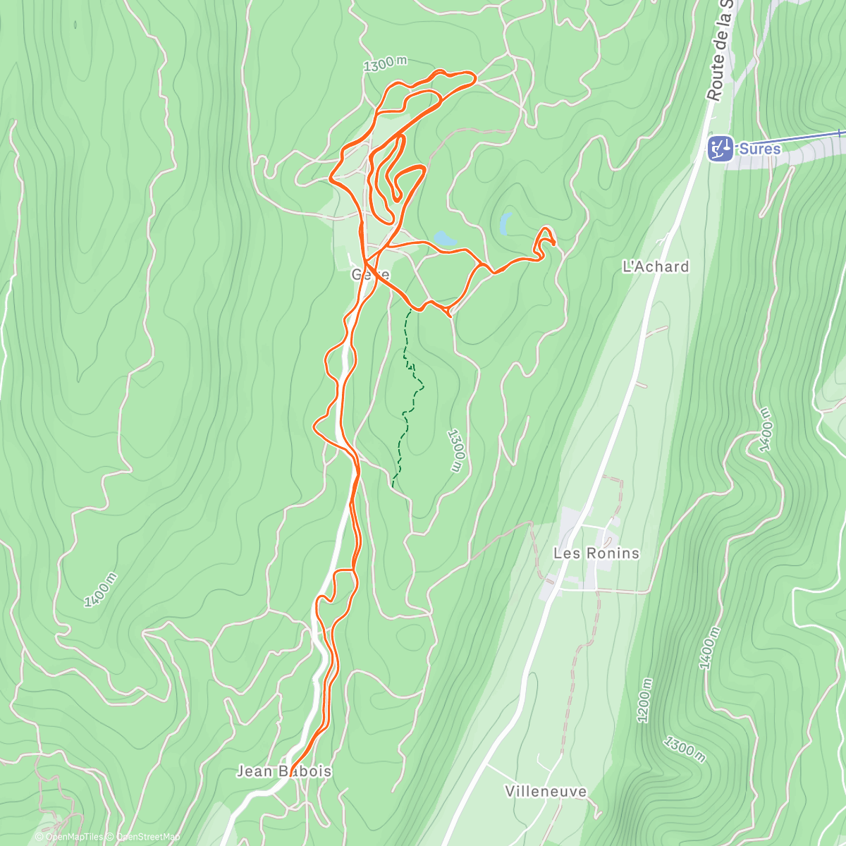 Map of the activity, Ski de fond ski de couillons