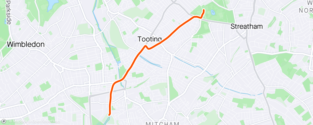 Map of the activity, ➡️Tooting parkrun