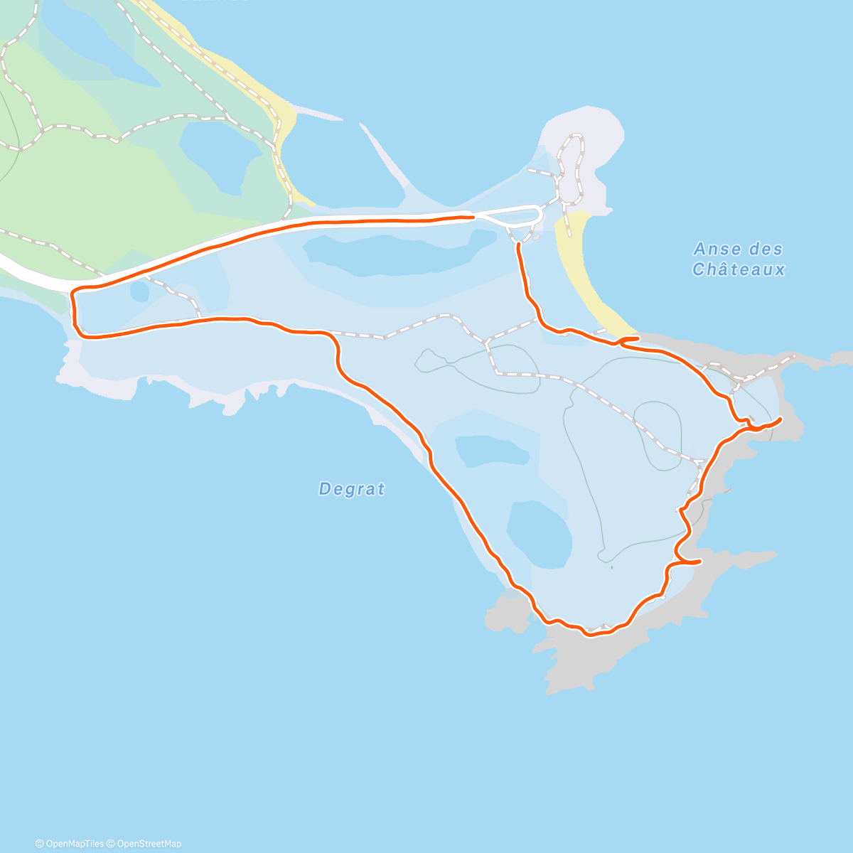 Map of the activity, Pointe des châteaux