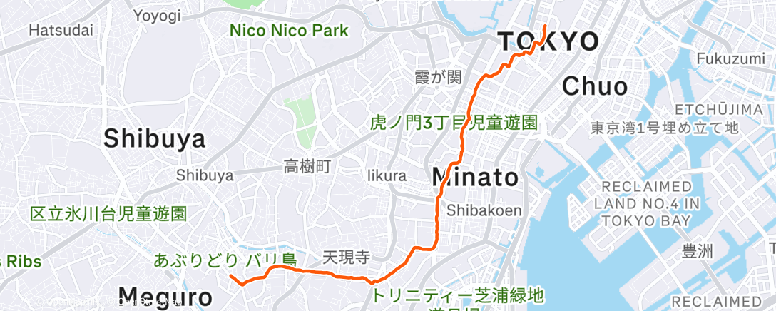 Map of the activity, 恵比寿ランツーリズム