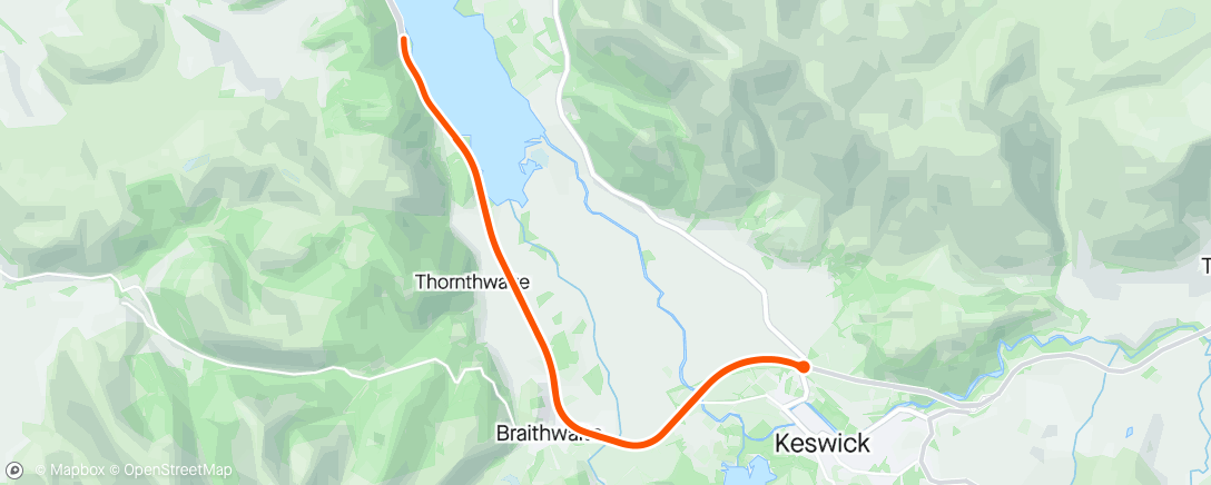 Map of the activity, VCC Keswick open 10 TT