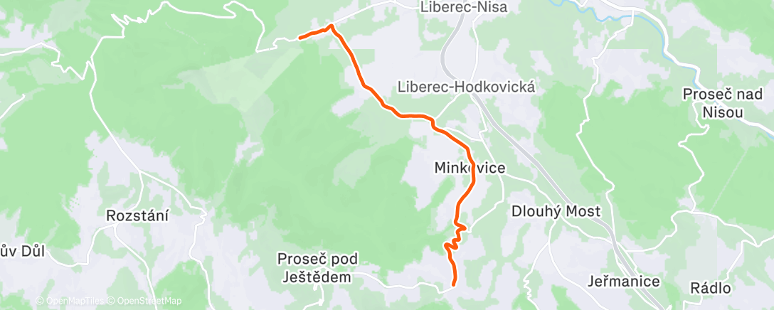 Map of the activity, Afternoon Run