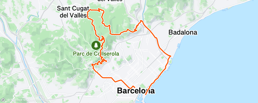 Map of the activity, Evening Ride