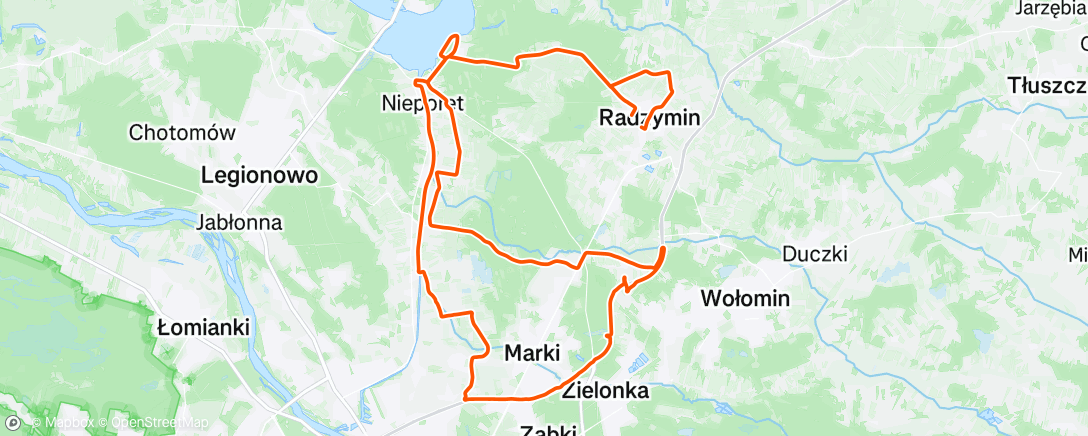 Map of the activity, Lunch Ride