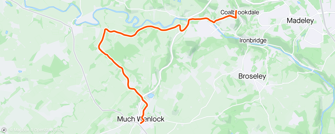 Map of the activity, Tour de Wenlock