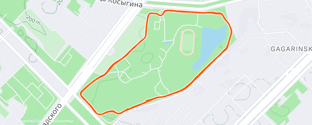 Map of the activity, Afternoon Run