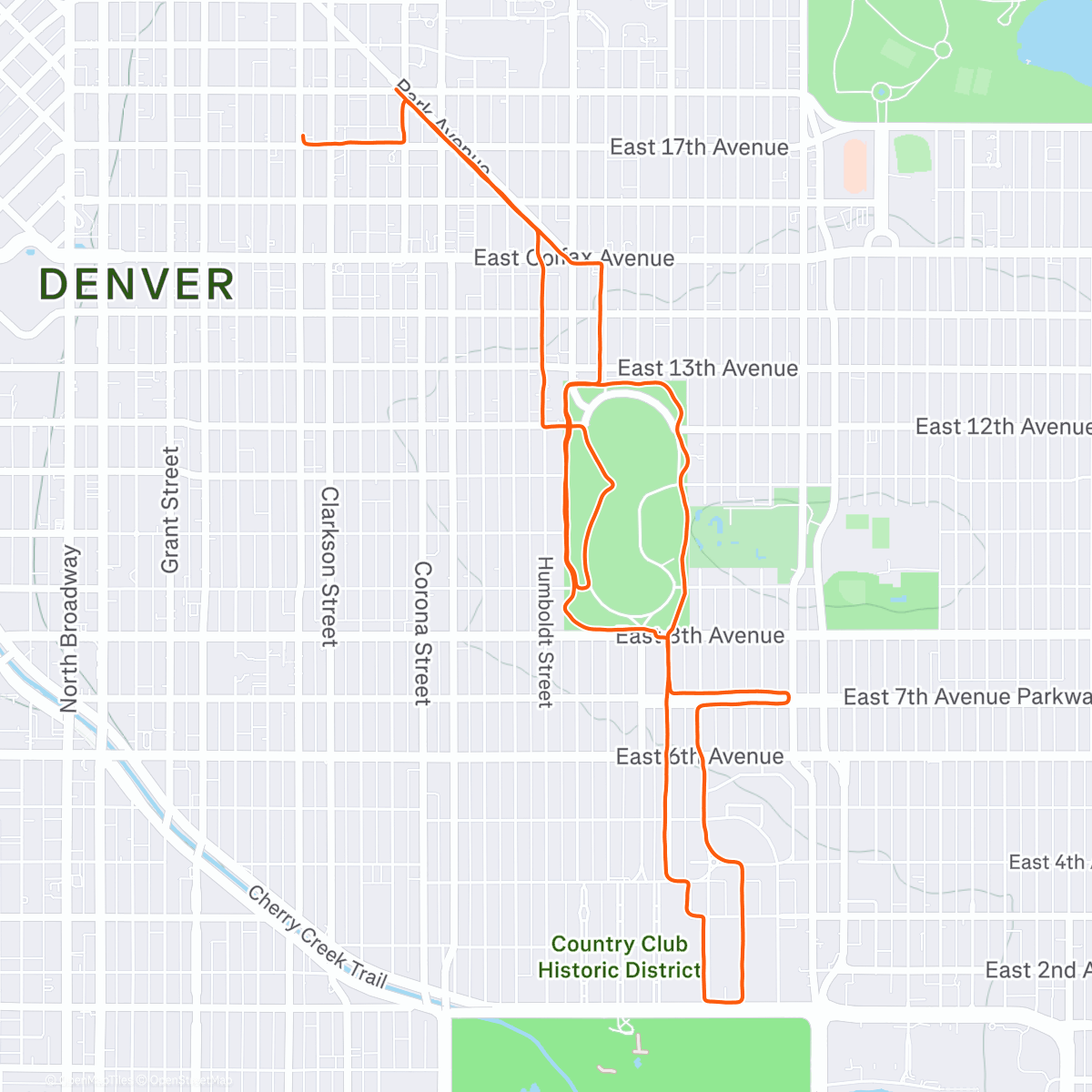 Map of the activity, Morning Run