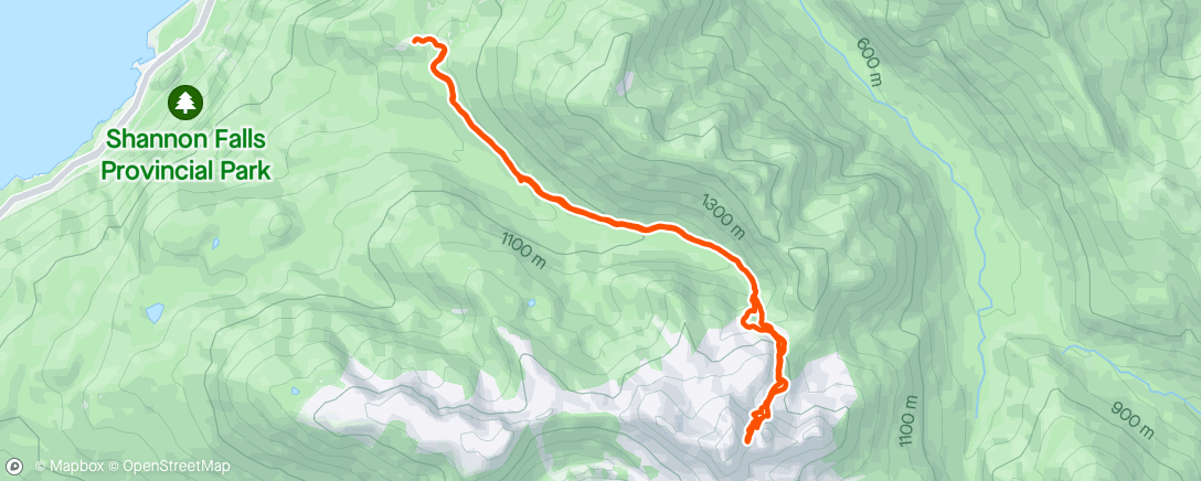 Map of the activity, Gunsight Couloir in the fog