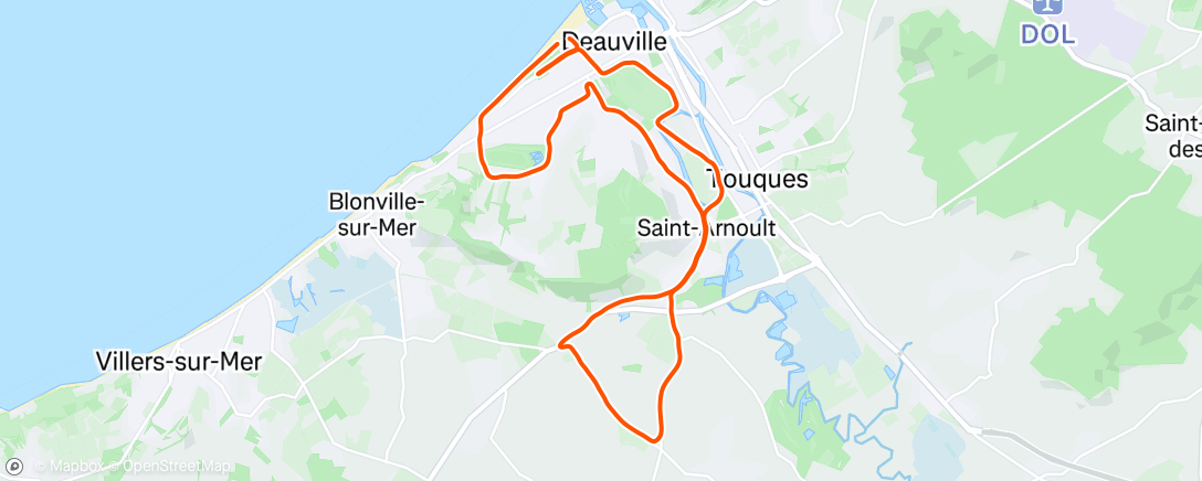 Map of the activity, RP semi marathon  de Deauville .