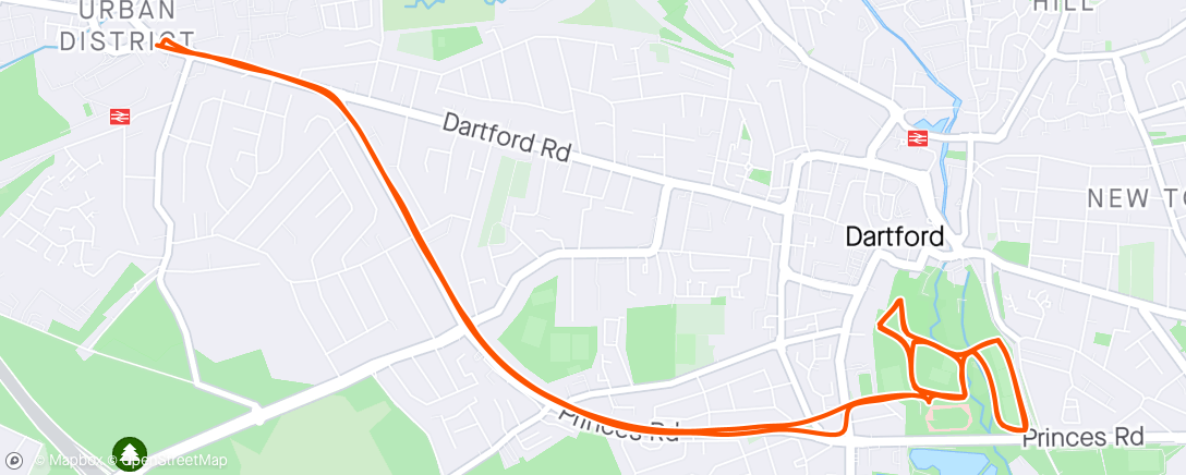 Mapa da atividade, Gym - Dartford ParkRun sandwich