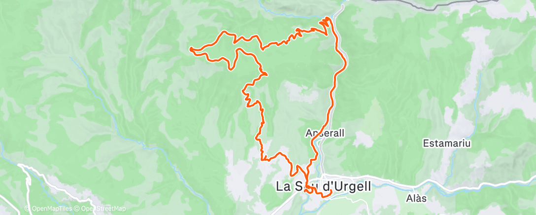 Map of the activity, Bicicleta de gravilla a la hora del almuerzo