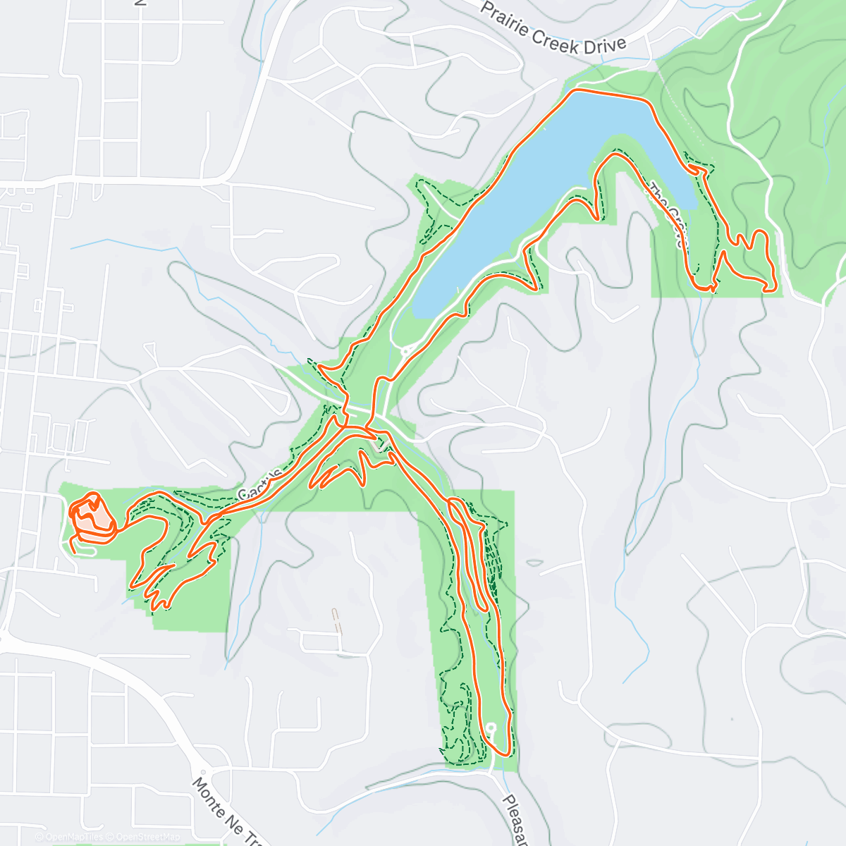 Map of the activity, NYE Mountain Bike Ride