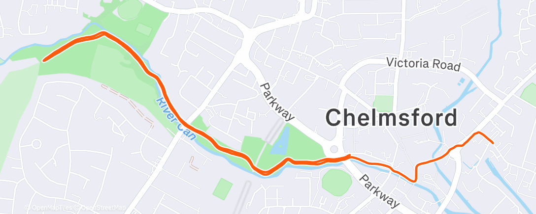 Map of the activity, Evening Run