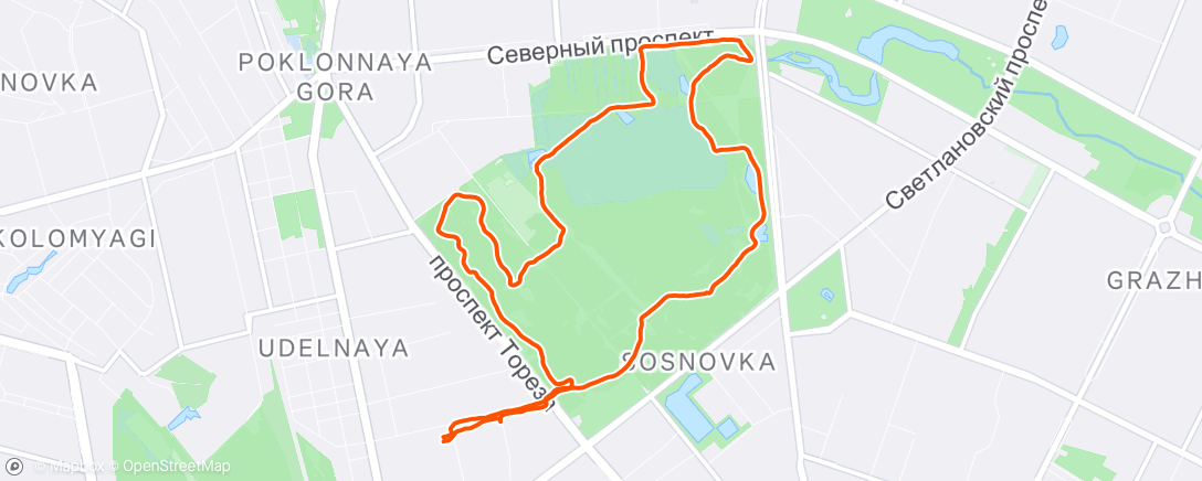 Map of the activity, Afternoon Trail Run