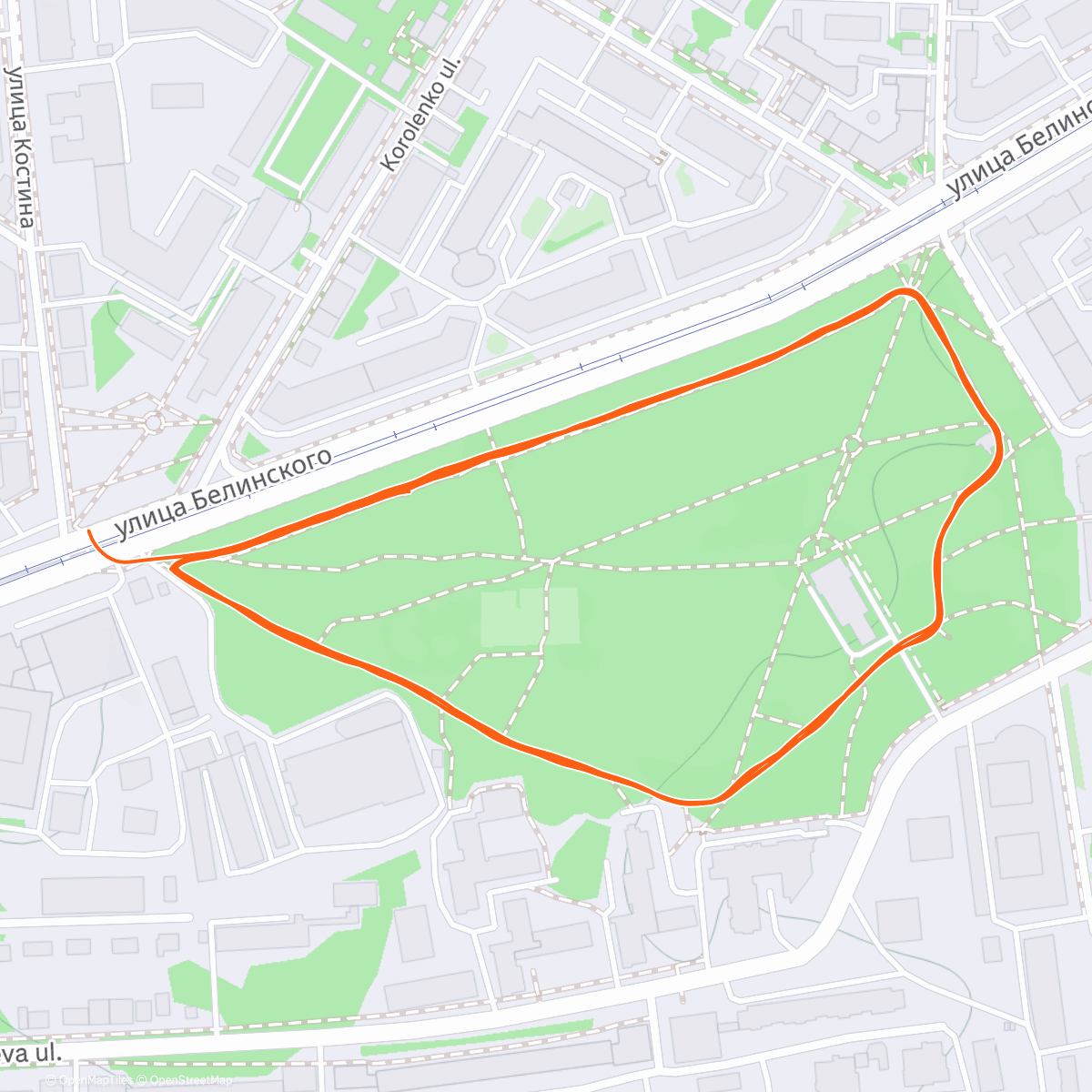 Map of the activity, Evening Run