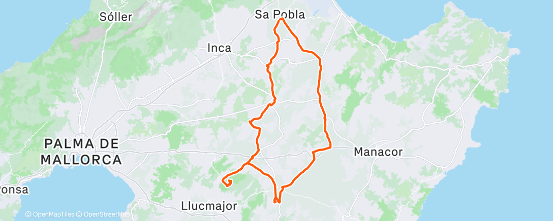Map of the activity, Bicicleta de montaña matutina