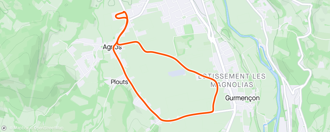 Map of the activity, 30' footing avec Laeti